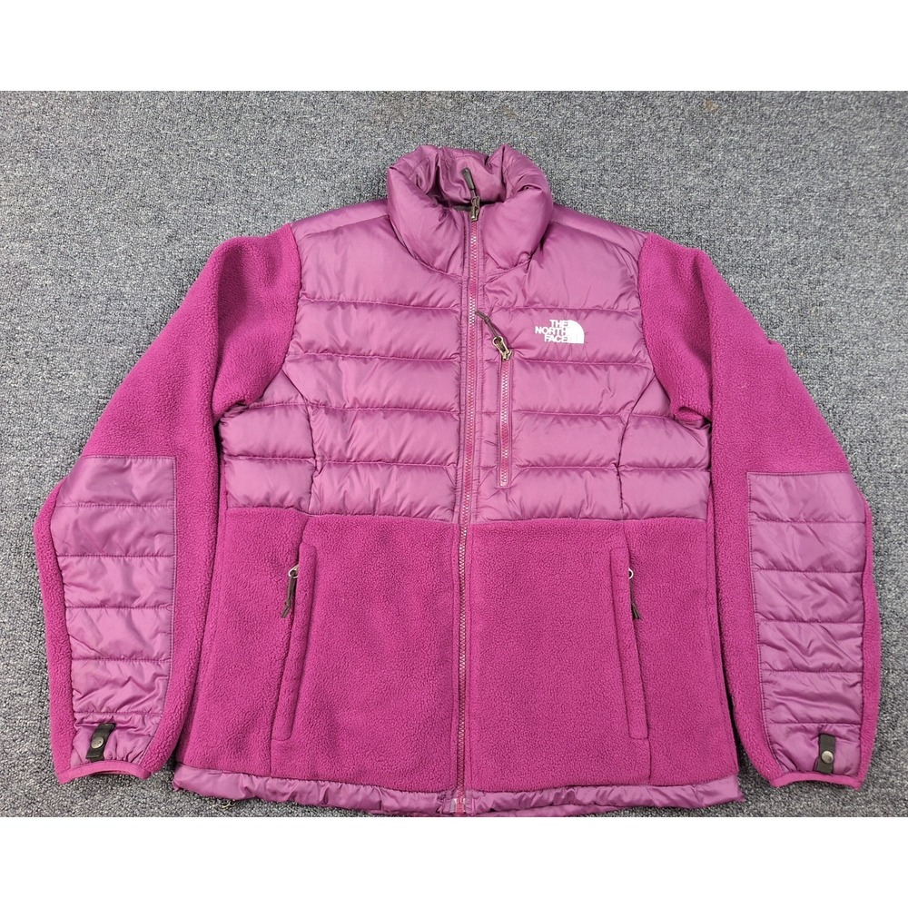 The North Face Womens Purple Denali Hybrid 550 Down Polartec Fleece Jacket M‎
